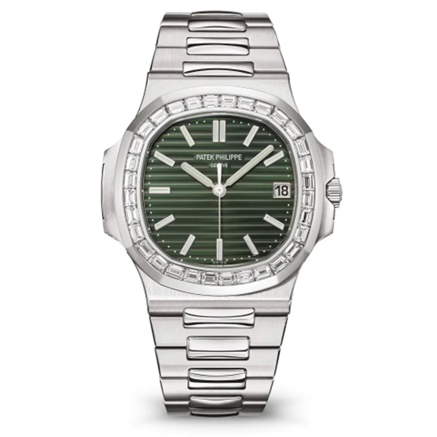 Patek Philippe Nautilus 5711-1300A-001 Baguette Diamond Bezel Green Dial