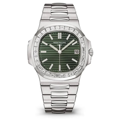 Patek Philippe Nautilus 5711-1300A-001 Baguette Diamond Bezel Green Dial