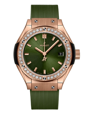 Hublot Classic Fusion 36mm Gold Diamonds Green