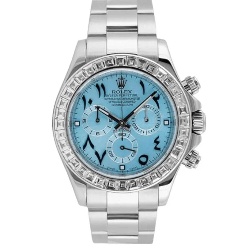 Rolex Daytona Platinum Diamond Ice Blue Arabic Dial 116576TBR