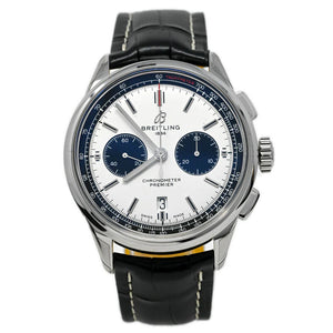 Breitling Men's Premier B01 Stainless Steel 43mm White Chronograph Dial Watch