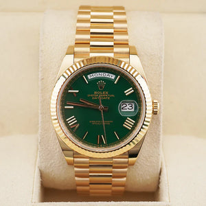 Rolex Day-Date 40 228238 Fluted Bezel Green Casino Dial