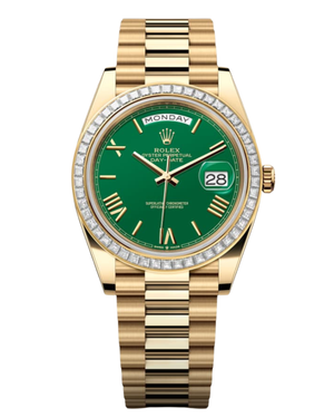 Rolex Day-Date 40 Presidential Diamond Bezel Green Dial