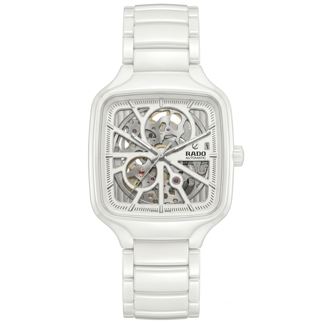 Rado True Square Open Heart Automatic White Dial Watch