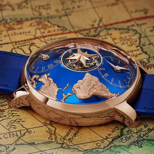 Jacob & Co. The World Is Yours Dual Time Zone Blue 43mm