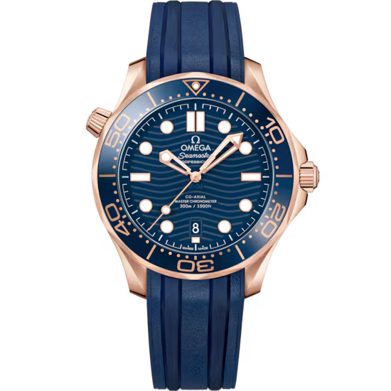 Omega Seamaster Diver 300M 42 mm, gold on rubber strap