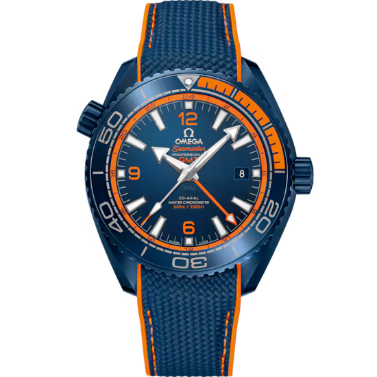 Seamaster Planet Ocean 43.5 mm, blue ceramic on rubber strap