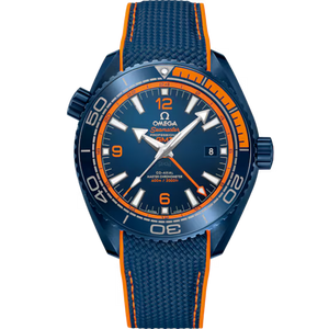 Seamaster Planet Ocean 43.5 mm, blue ceramic on rubber strap