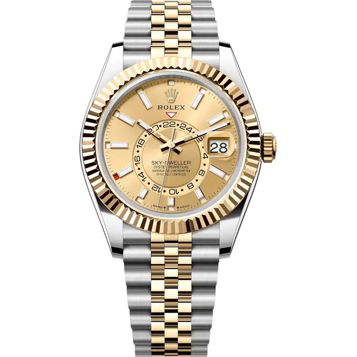 Rolex Sky-Dweller 336933 Champagne Dial Jubilee Two-Tone Yellow Gold